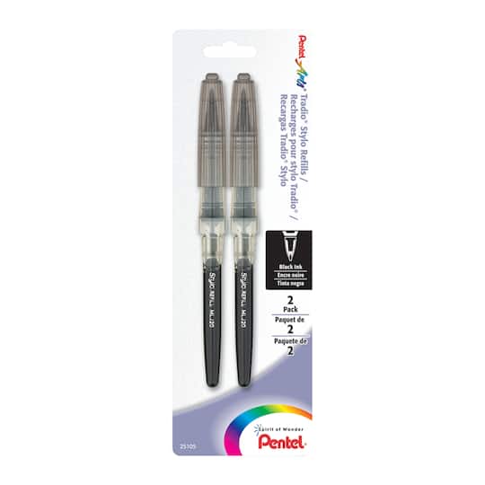 Pentel&#xAE; Tradio&#xAE; Stylo &#x26; Pulaman Fountain Pen Refills, 2ct.